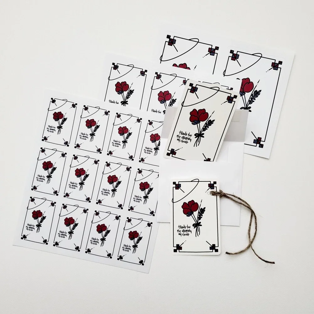 LB008 NOTE CARDS or HANG TAGS Custom Poshmark Thank You Cards and Tags Shipping - Picture 4 of 4